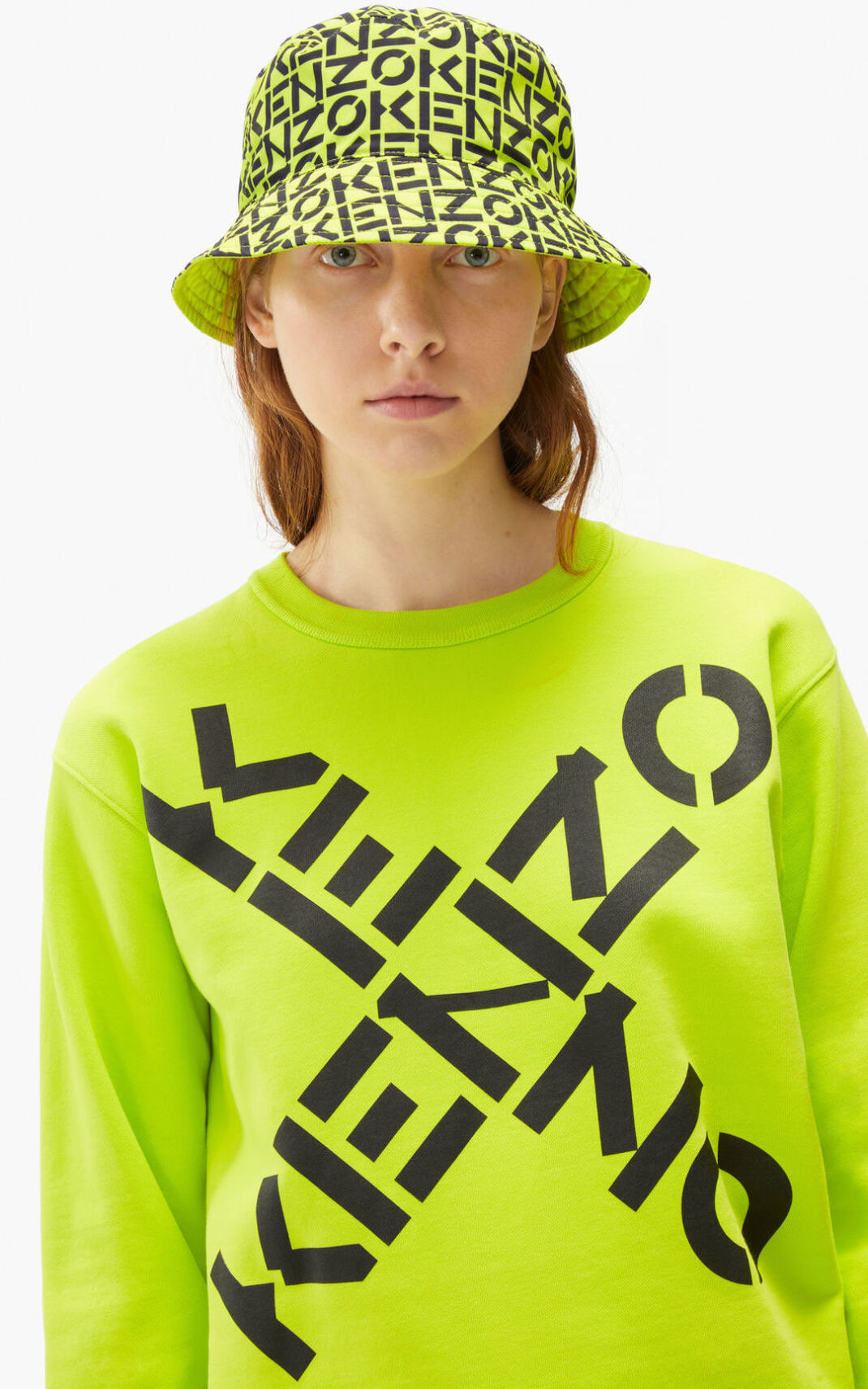 Sweat Kenzo Femme Sport Big X Vert Clair ZVLYK-2054